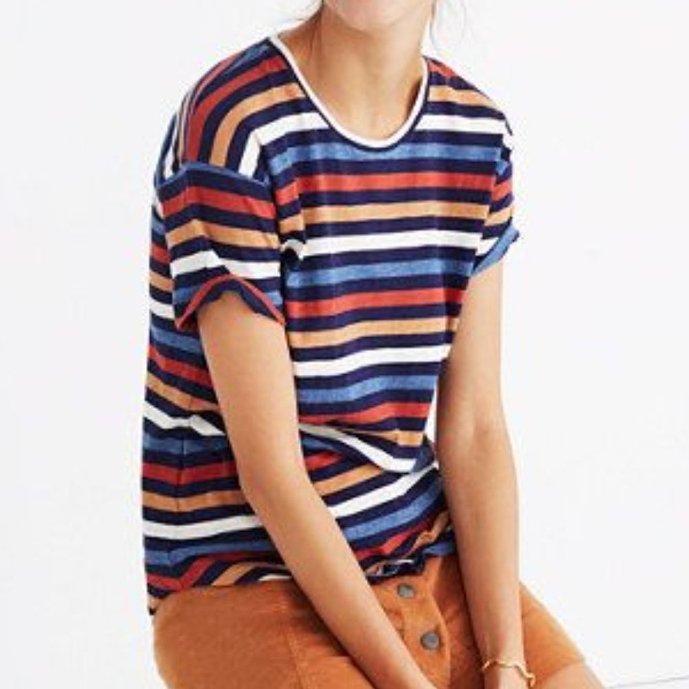 Madewell Whisper Cotton Crewneck Tee in Lennie Stripe